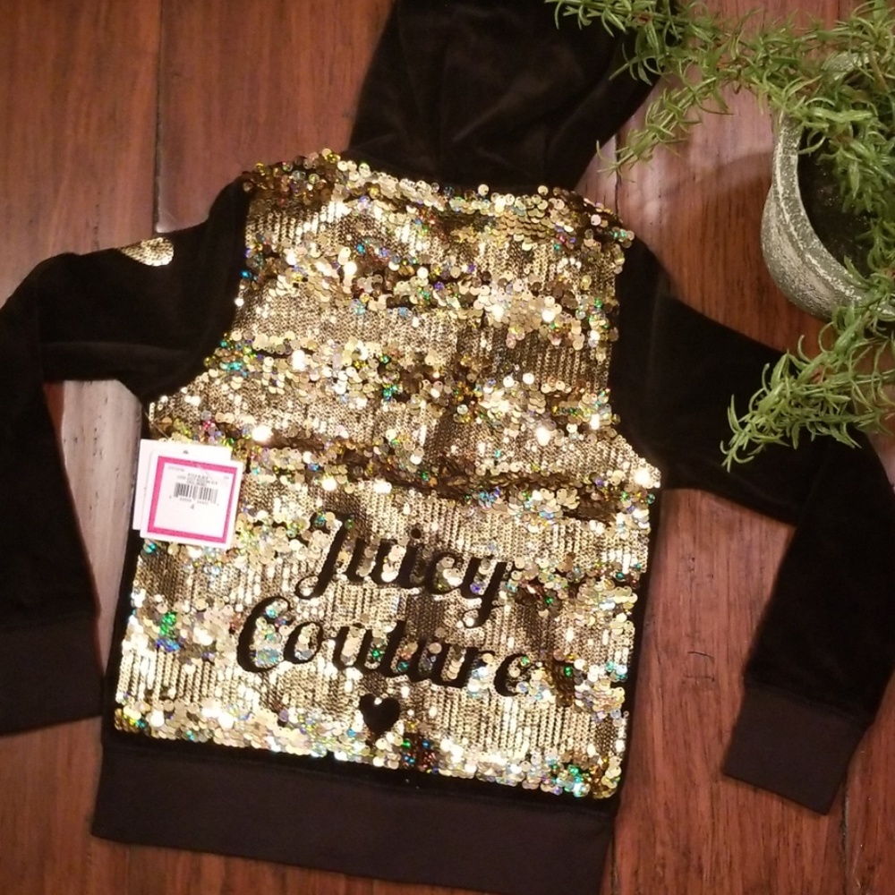 NWT Girls sz 4 Juicy Couture Velour Zip Up Jacket - Picture 2 of 3